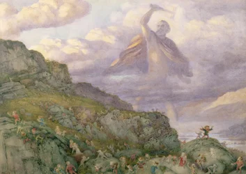 El dios Thor persiguiendo a los enanos, 1878